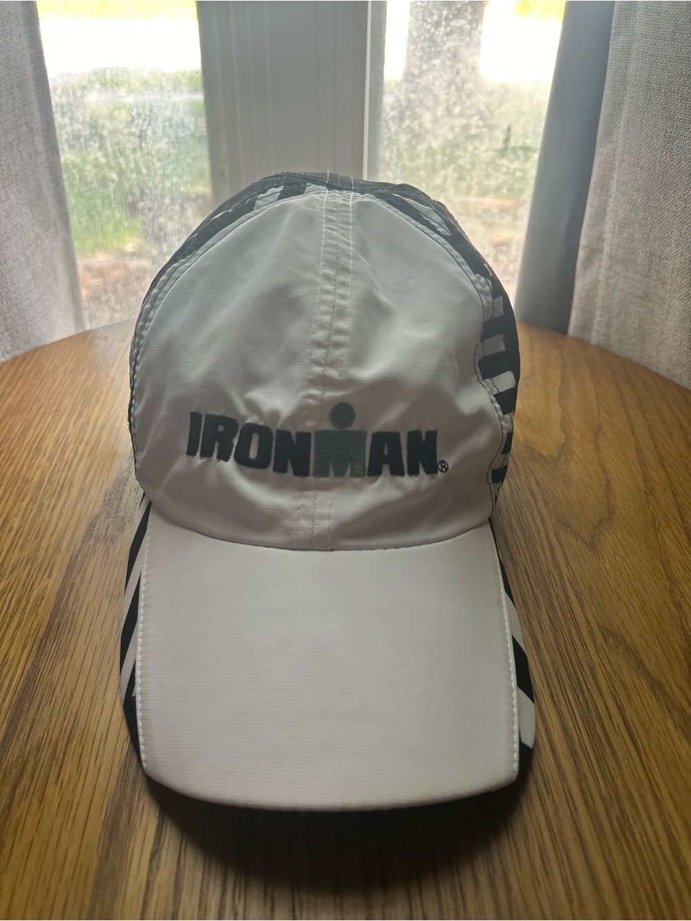 Boco Gear Ironman Athletic Hat White And Black Cap. Adjustable Strap